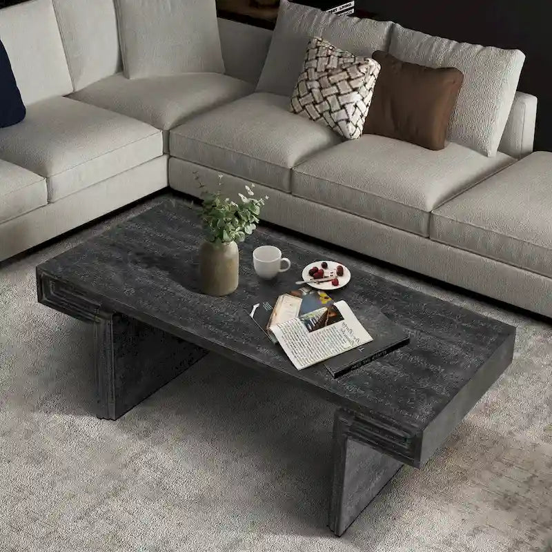 Premium Vintage Industrial Coffee Table with Double-Tier Structure for Living and Office Spaces